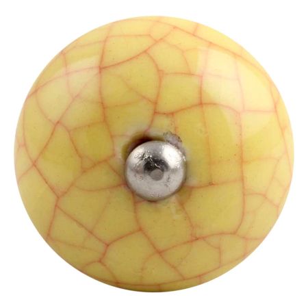 Yellow Pink Crackle Ceramic Wine Stopper